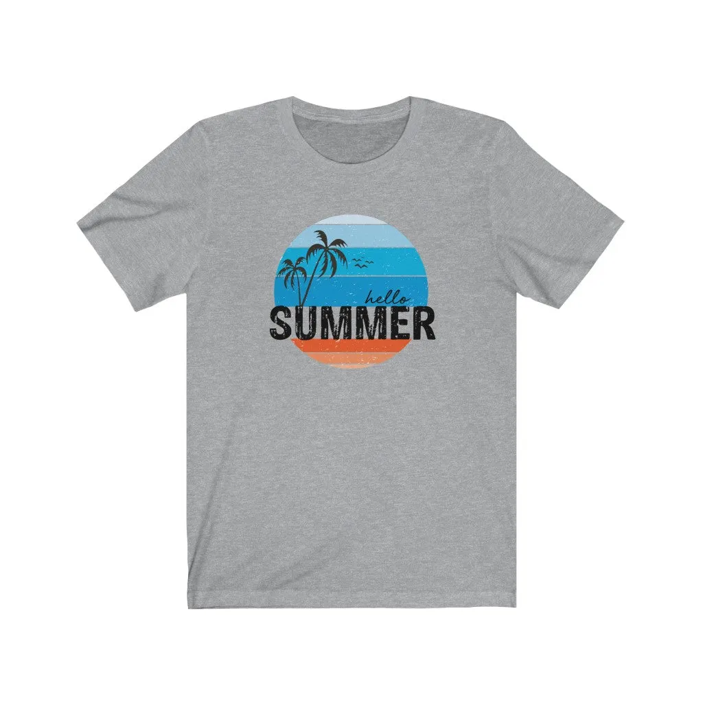 Hello Summer Distressed Unisex Tee sold by Always Stylish Mama product image thumbnail 4