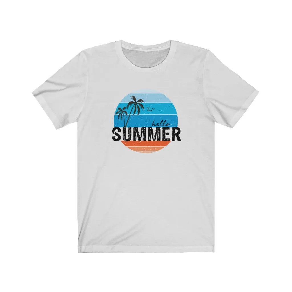 Hello Summer Distressed Unisex Tee sold by Always Stylish Mama product image thumbnail 2
