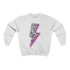 Leopard Pink Lightning Bolt Unisex Crewneck Sweatshirt sold by Always Stylish Mama