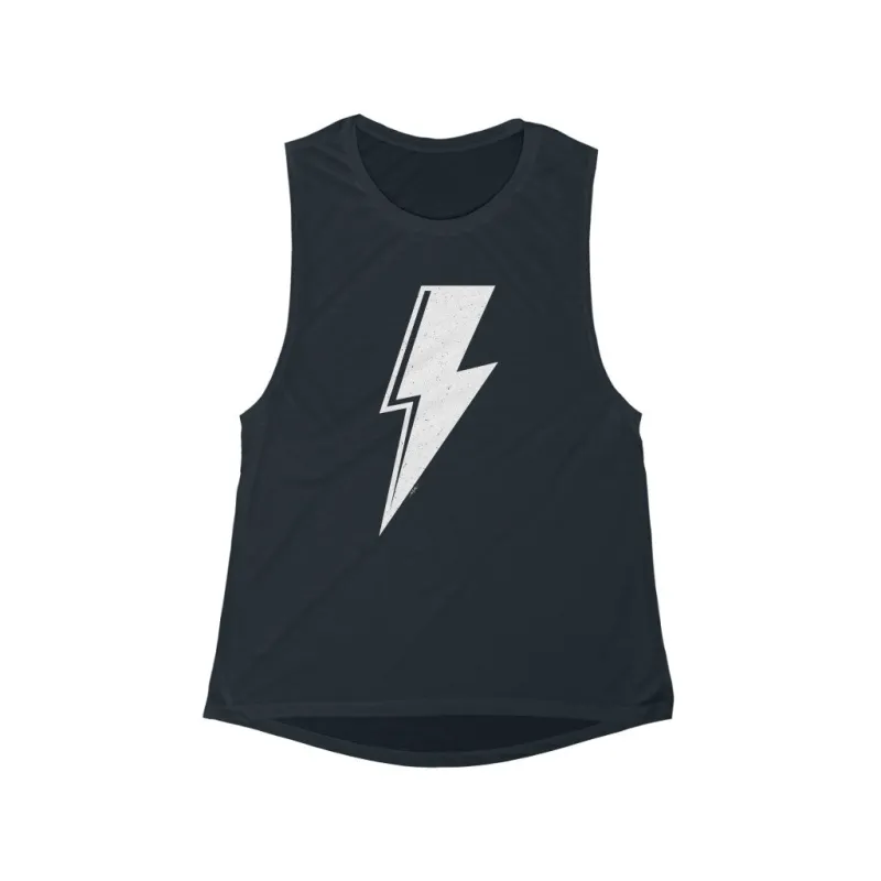 Distressed Bolt Women's Flowy Scoop Muscle Tank sold by Always Stylish Mama
