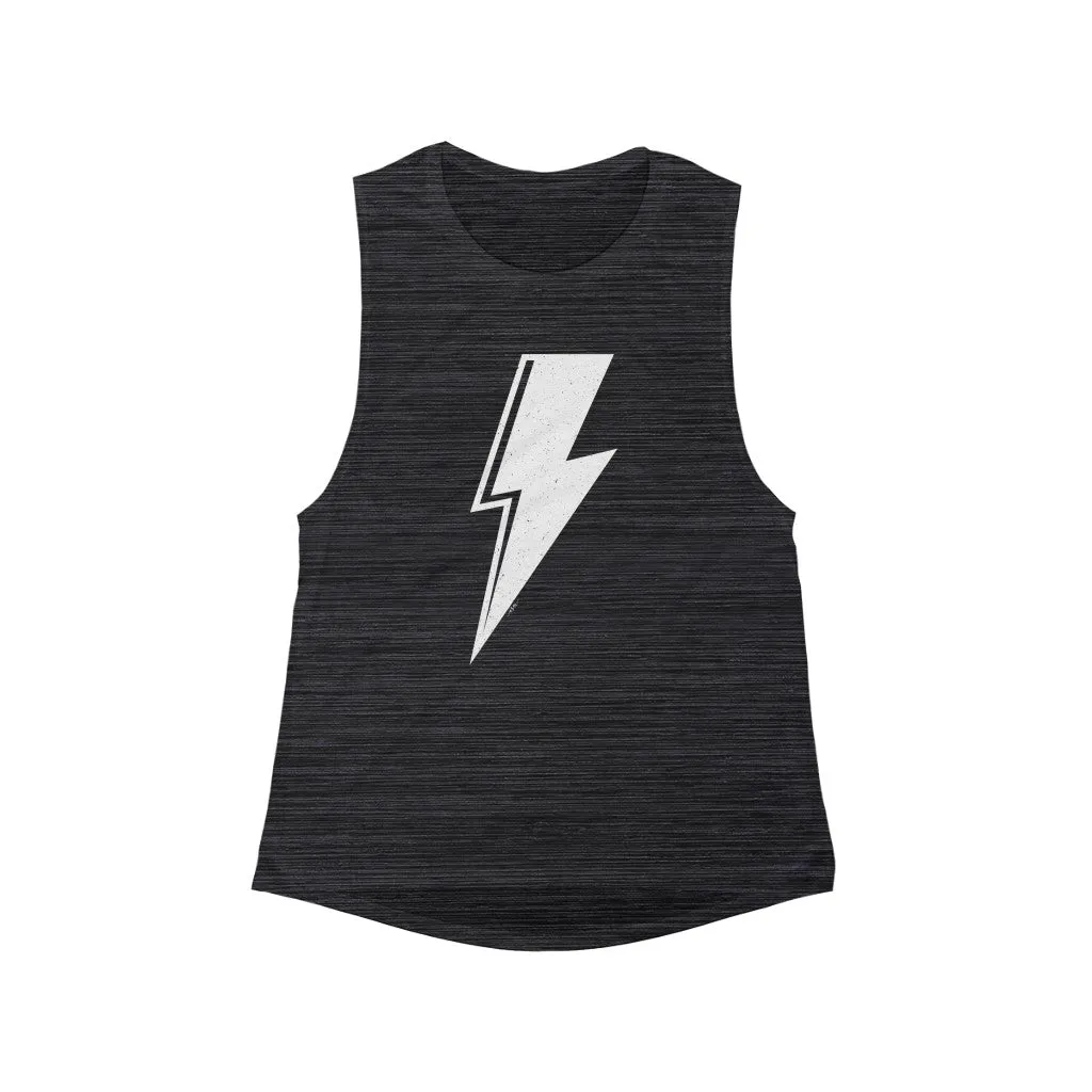 Distressed Bolt Women's Flowy Scoop Muscle Tank sold by Always Stylish Mama product image thumbnail 3