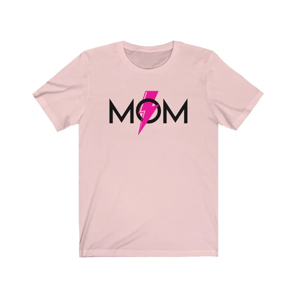 Mom Pink Lightning Bolt Unisex Tee sold by Always Stylish Mama product image thumbnail 2