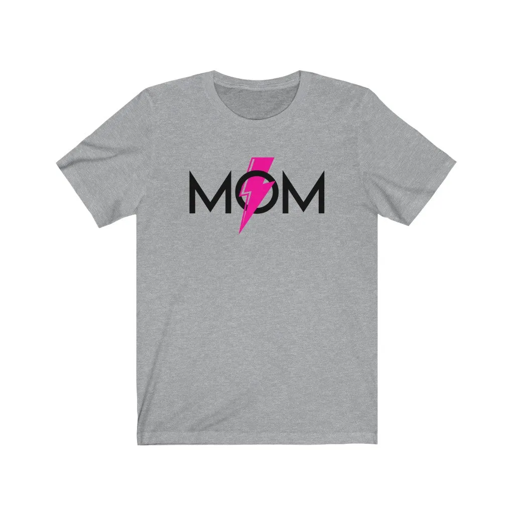 Mom Pink Lightning Bolt Unisex Tee sold by Always Stylish Mama product image thumbnail 3