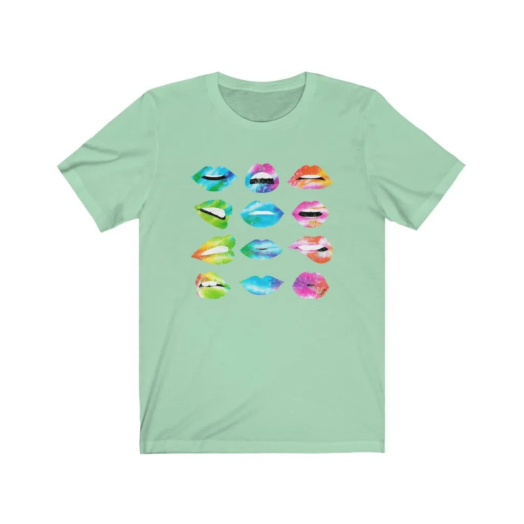 Tie Dye Mood Lips Unisex Tee sold by Always Stylish Mama product image thumbnail 5