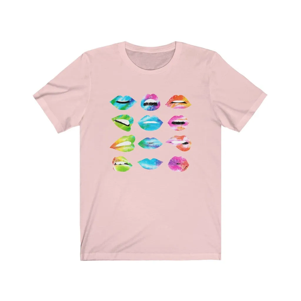 Tie Dye Mood Lips Unisex Tee sold by Always Stylish Mama product image thumbnail 2