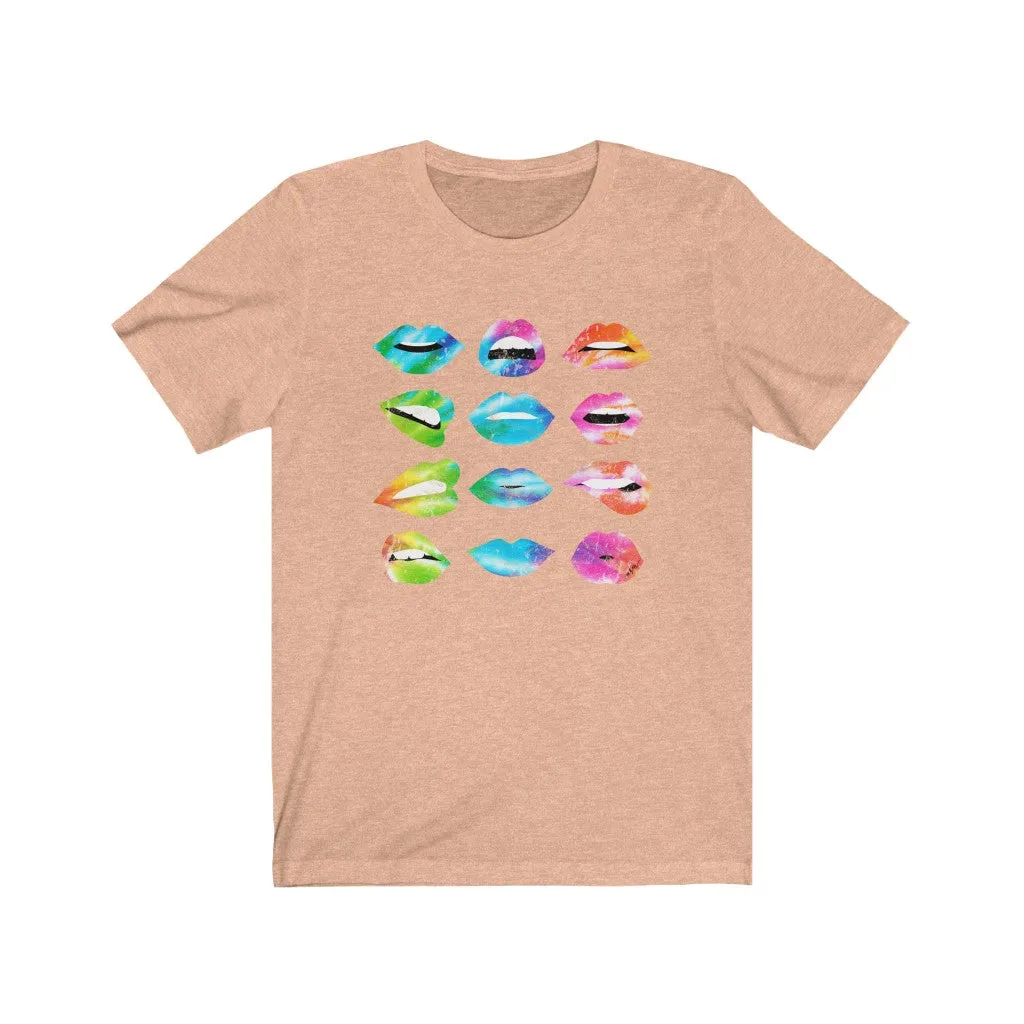 Tie Dye Mood Lips Unisex Tee sold by Always Stylish Mama product image thumbnail 4