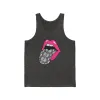 Hot Pink Lips Snakeskin Tongue Out Unisex Tank sold by Always Stylish Mama