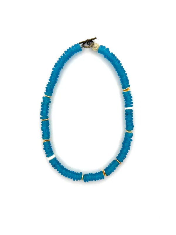 Aqua Saucer Glass- 18” sold by Anchor Beads