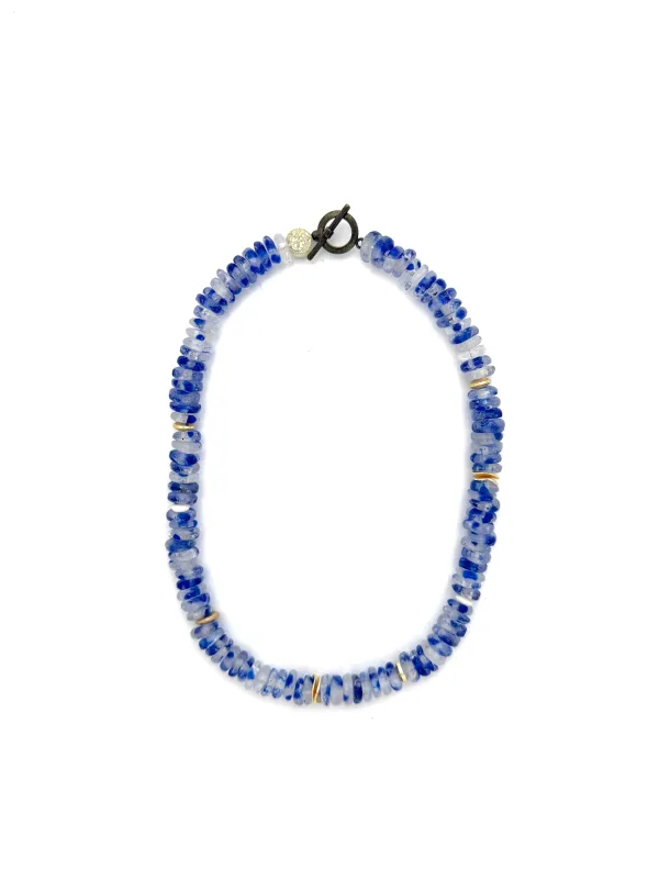 Blue Speck Saucer Glass- 18” sold by Anchor Beads