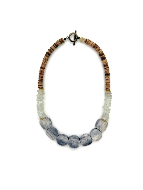 Short Bone Bead Necklace - gray sold by Anchor Beads