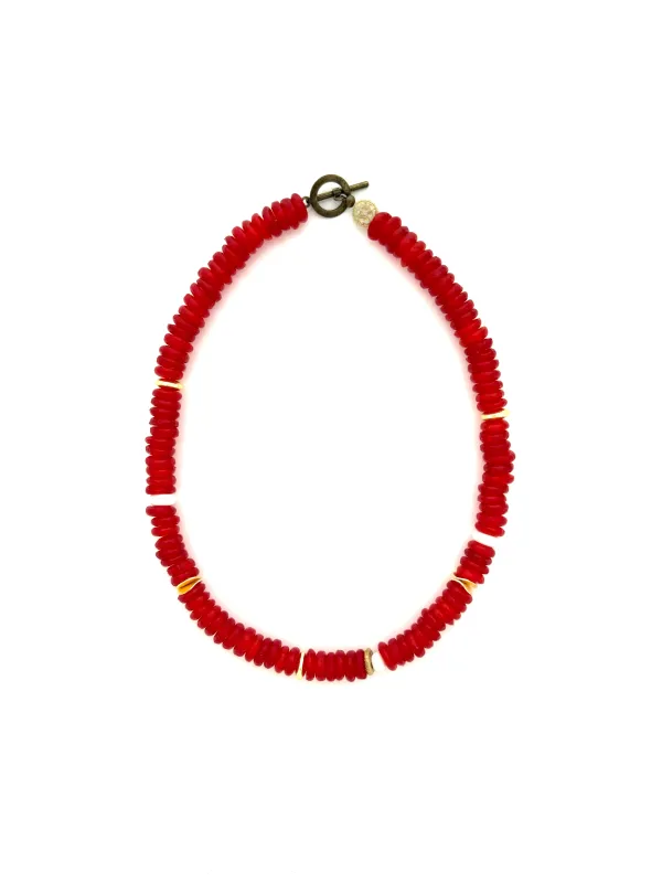 Red Saucer Glass- 18” sold by Anchor Beads