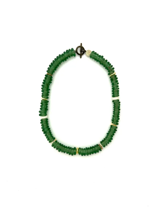 Green Saucer Glass- 18” sold by Anchor Beads