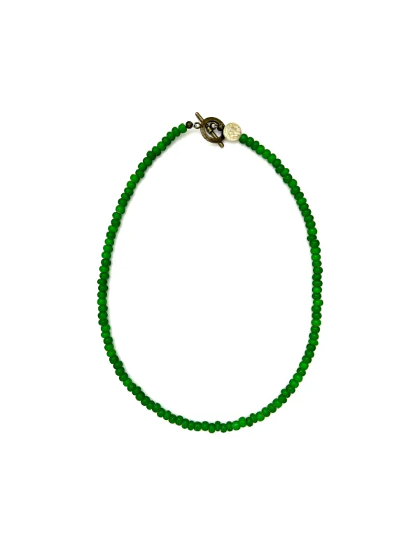 Jade Green Glass Beads - 18” sold by Anchor Beads