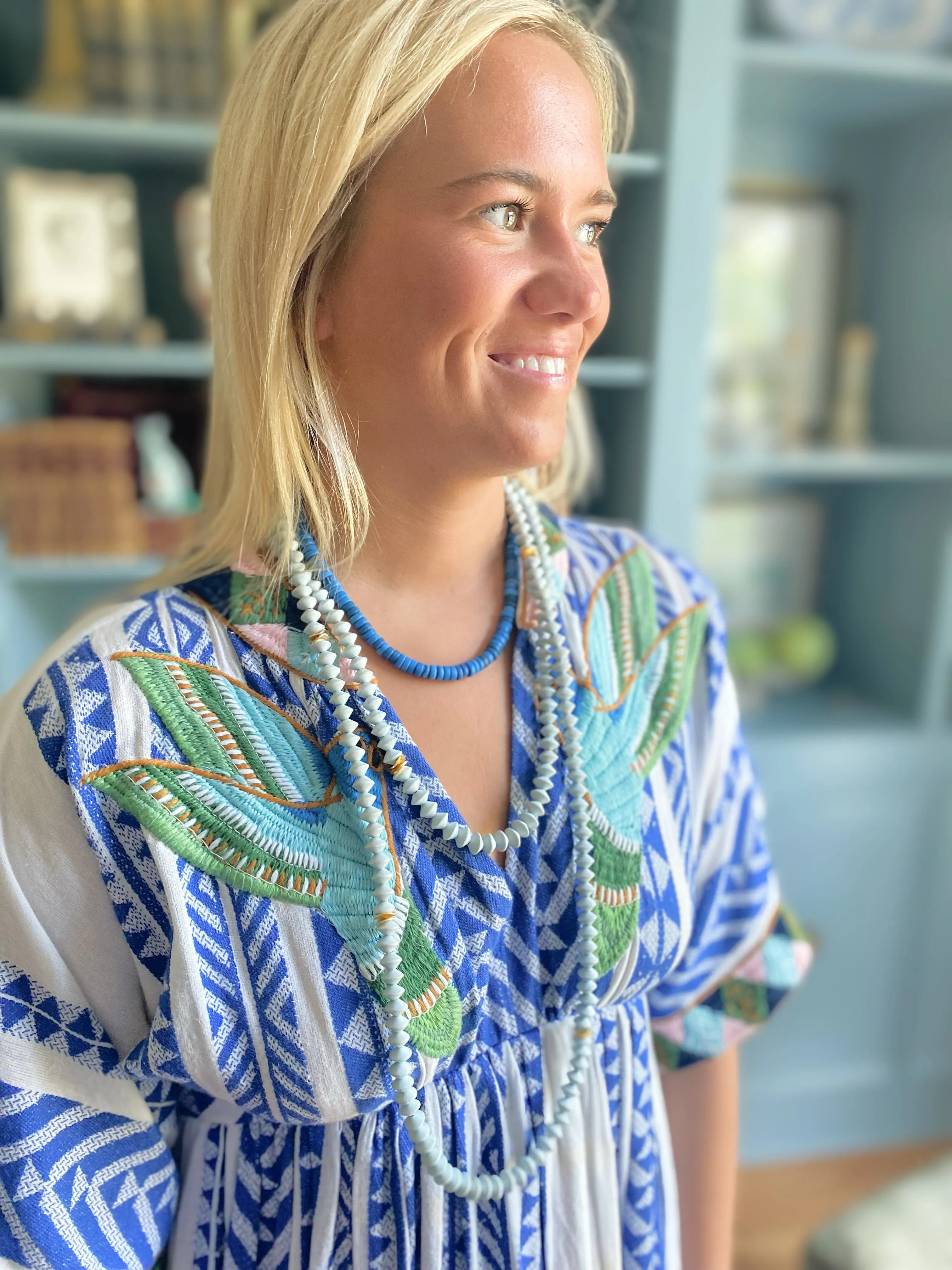 Long Wrap Necklace - carolina blue sold by Anchor Beads product image thumbnail 2