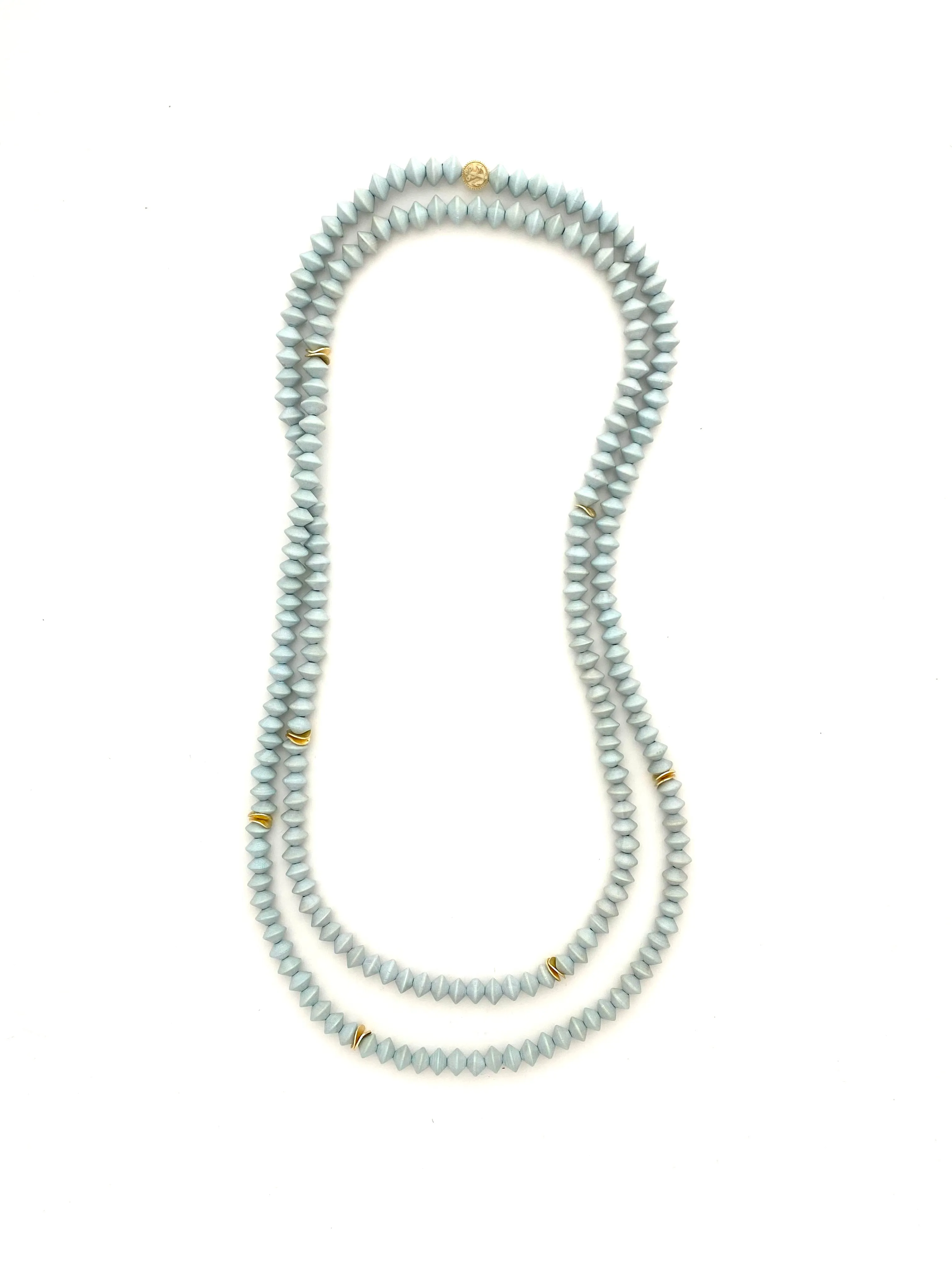Long Wrap Necklace - carolina blue sold by Anchor Beads