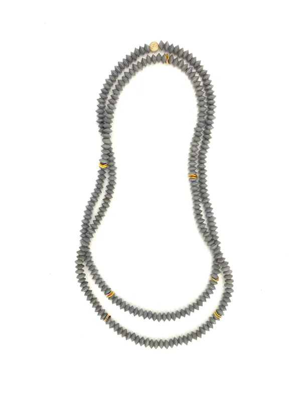 Long Wrap Necklace - gray sold by Anchor Beads
