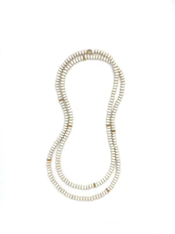 Long Wrap Necklace - white sold by Anchor Beads