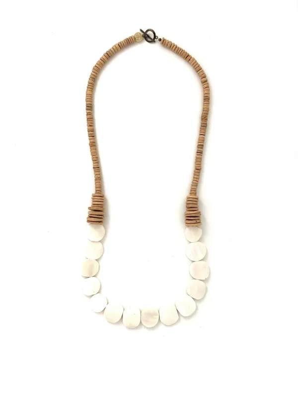 Bone Bead Necklace - white sold by Anchor Beads