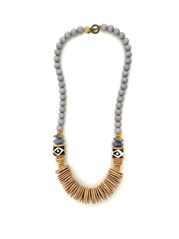 Tumbled Wood Necklace sold by Anchor Beads