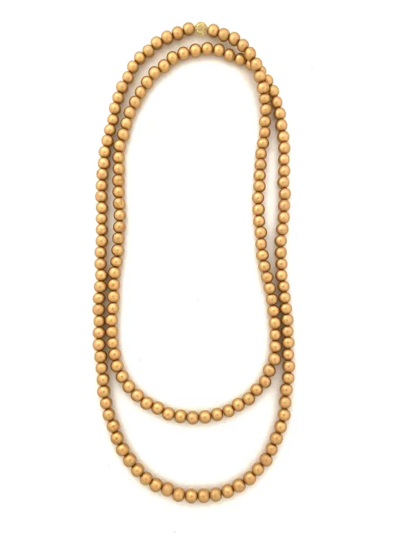 Long Wrap Necklace - round gold sold by Anchor Beads