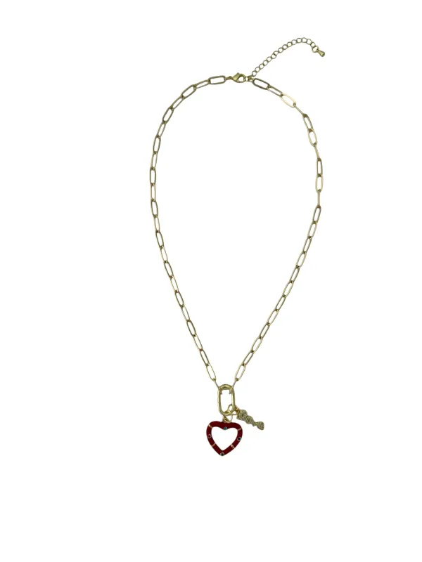 Charm Necklace - red heart sold by Anchor Beads