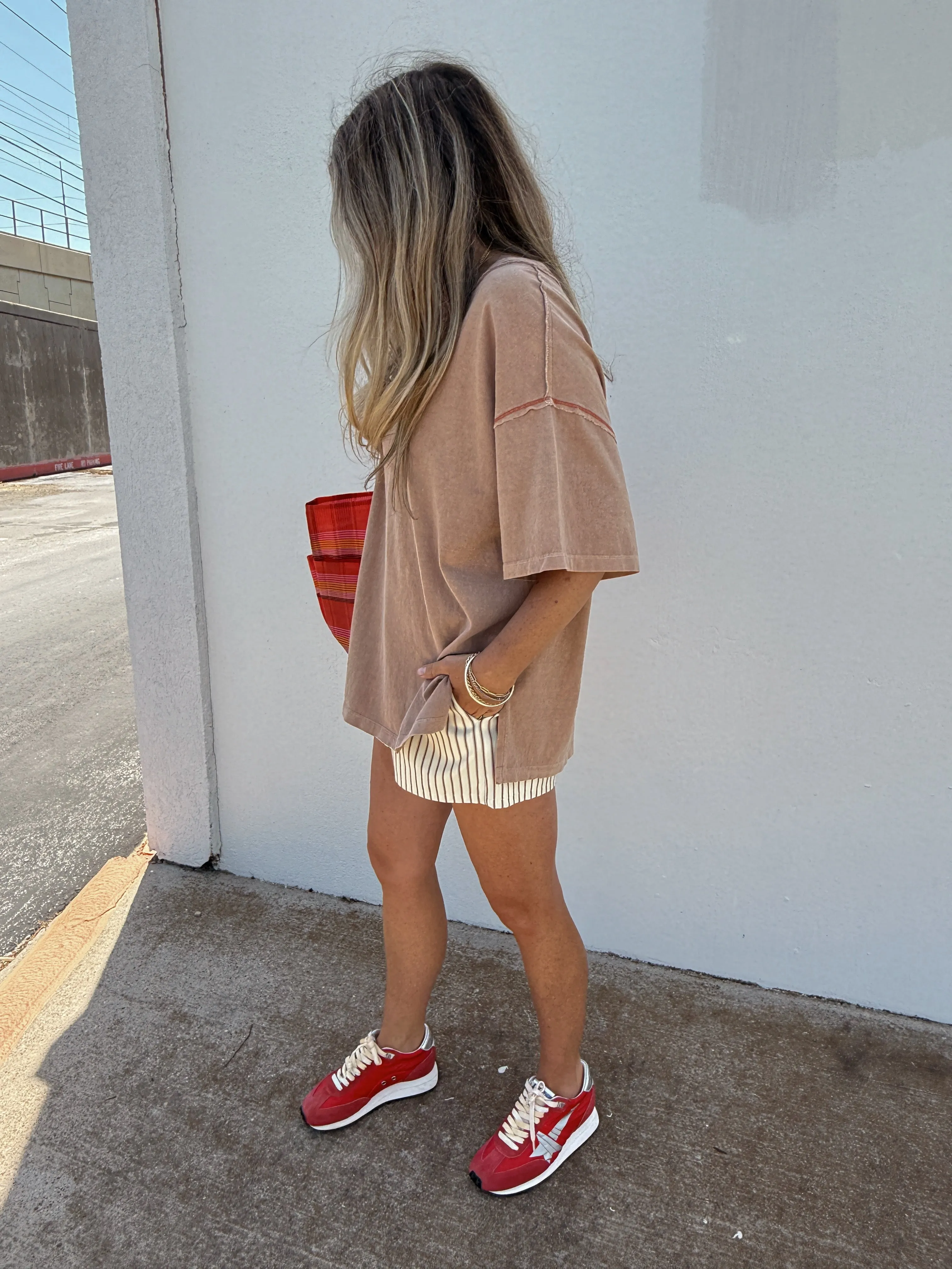 Aria Mineral Wash Oversized Tee sold by Ascot + Hart product image thumbnail 3