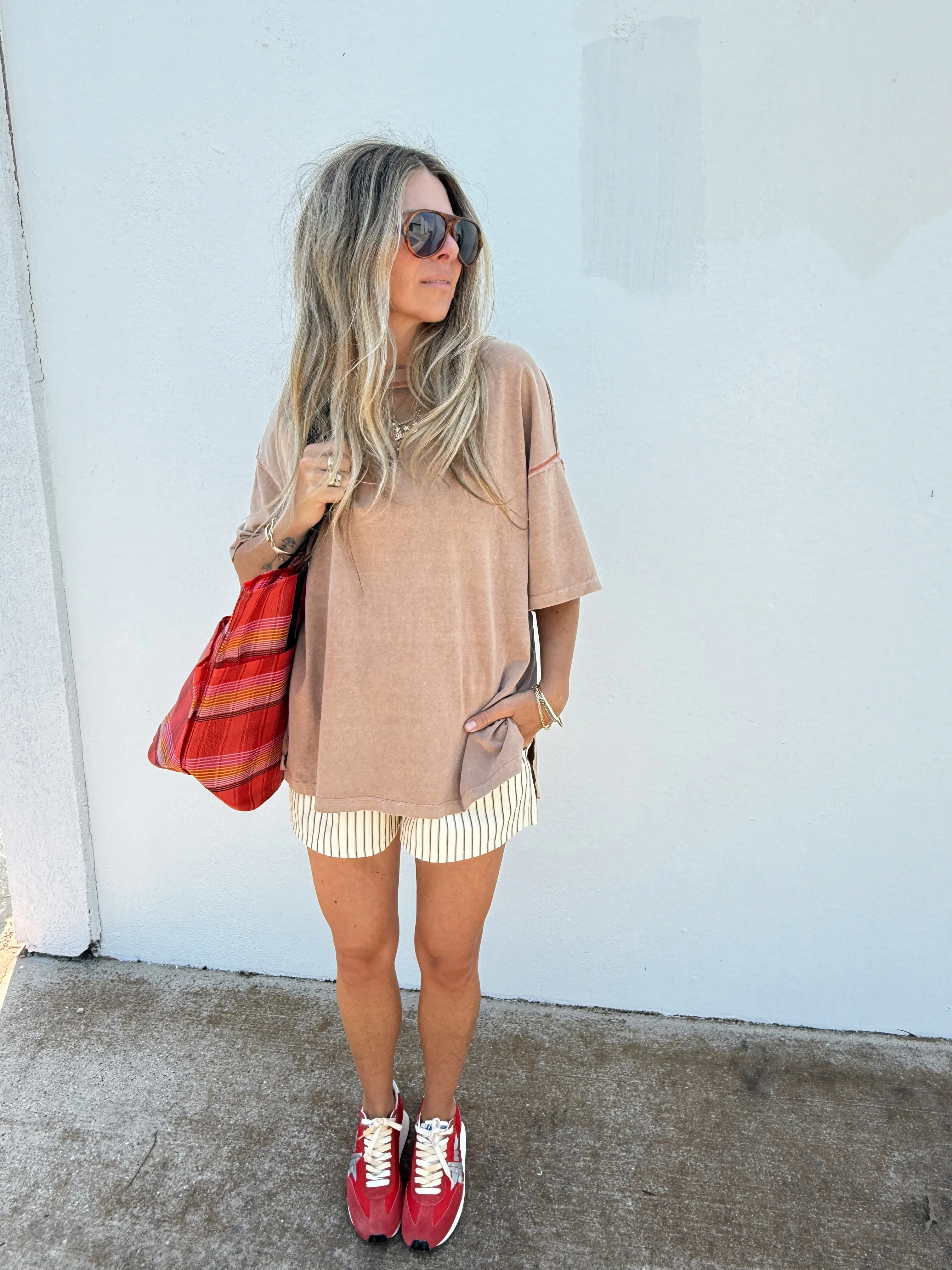 Aria Mineral Wash Oversized Tee sold by Ascot + Hart product image thumbnail 5