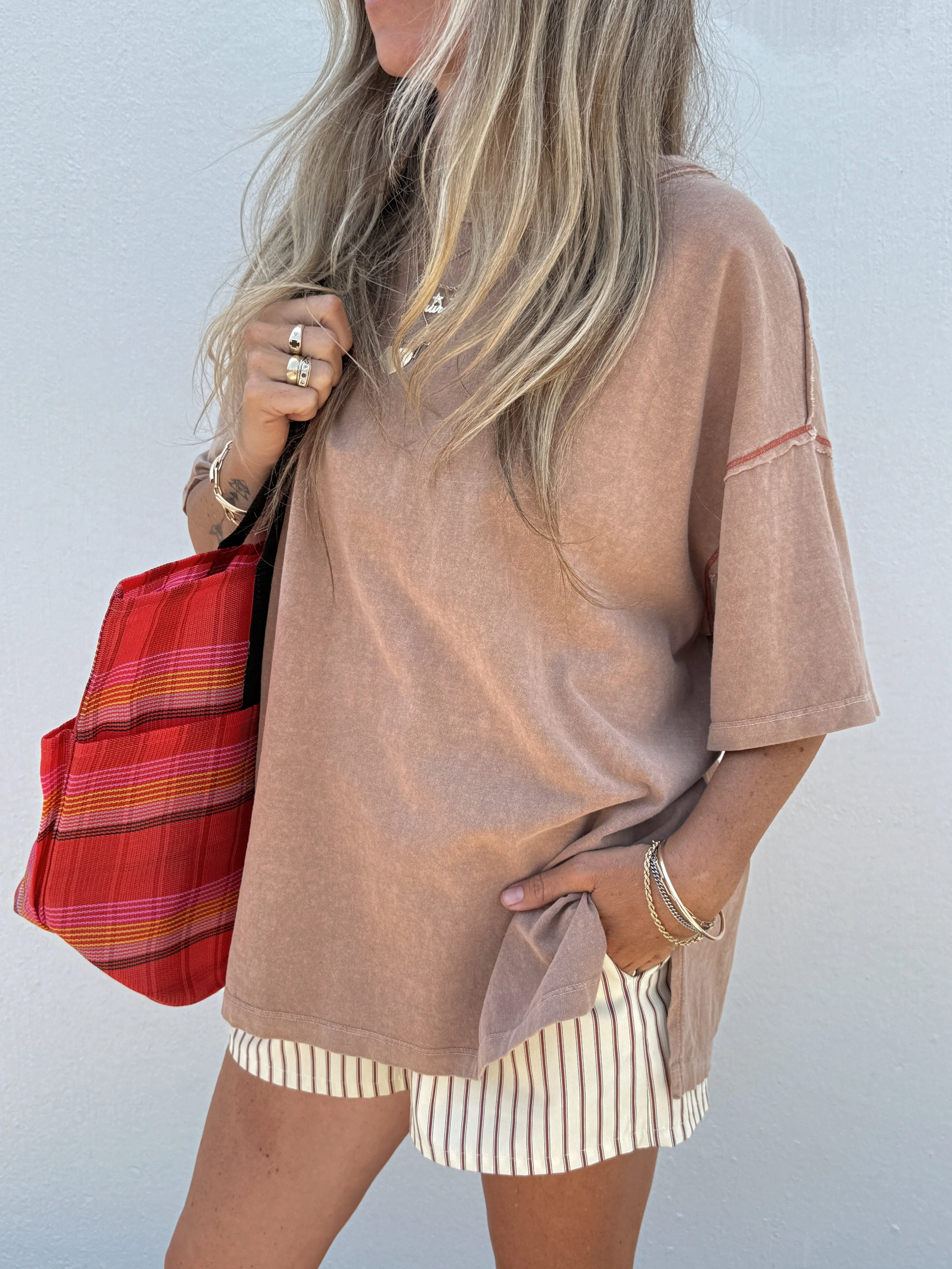 Aria Mineral Wash Oversized Tee sold by Ascot + Hart product image thumbnail 4