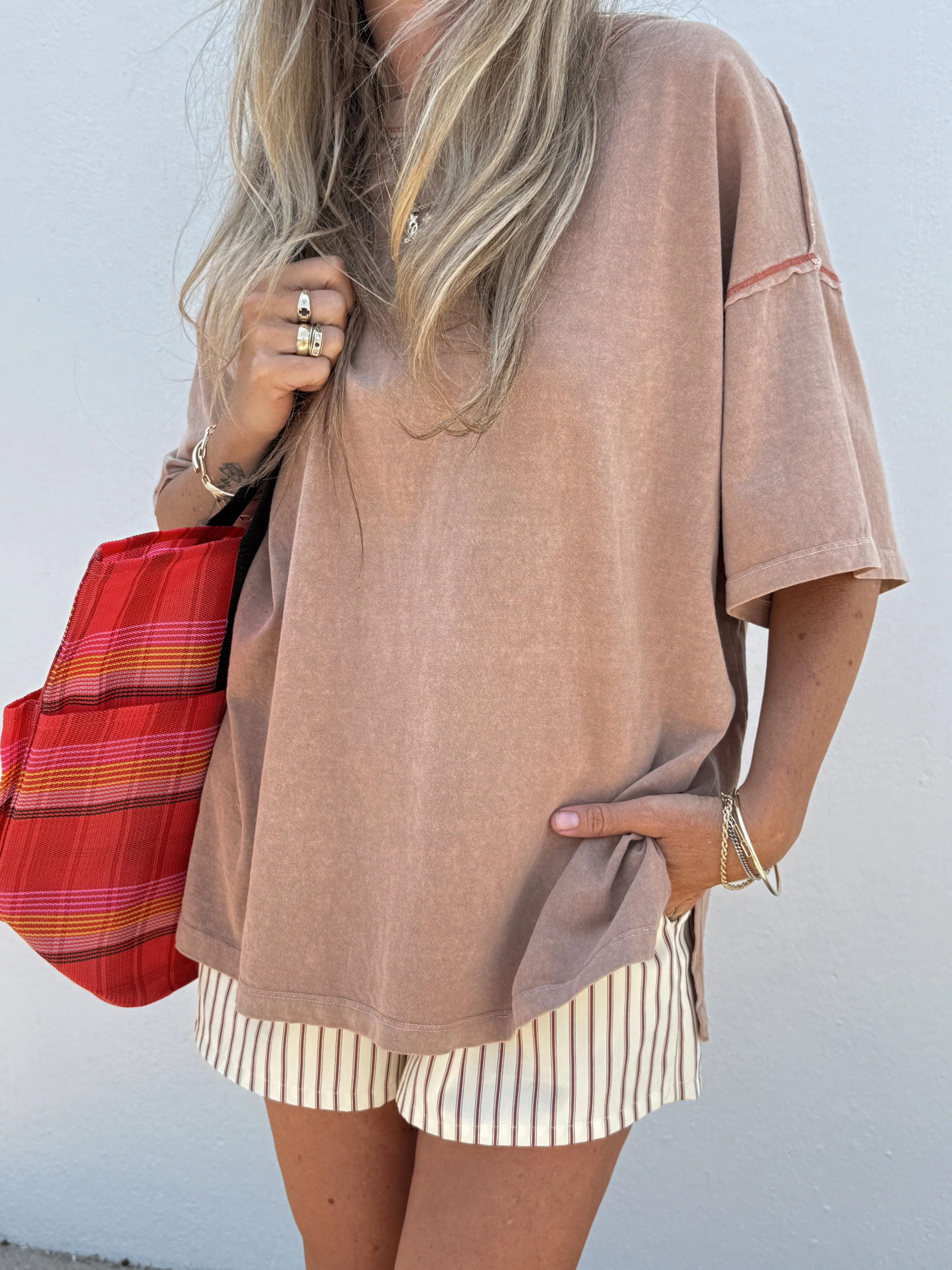 Aria Mineral Wash Oversized Tee sold by Ascot + Hart product image thumbnail 2