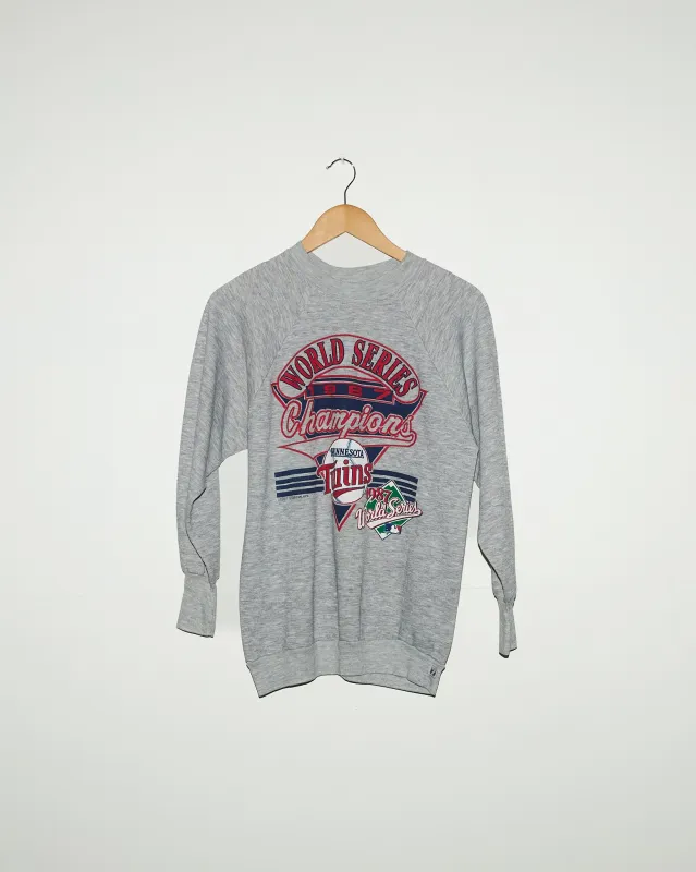 Vintage Twins World Series Champs Pullover (Grey) sold by Ascot + Hart