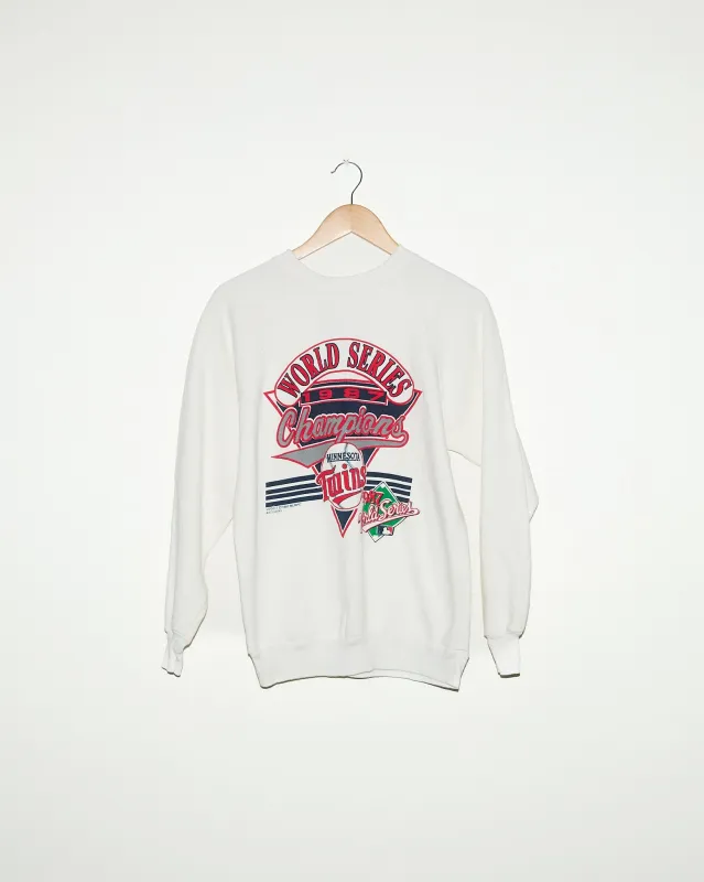 Vintage Twins World Series Champs Pullover (White) sold by Ascot + Hart