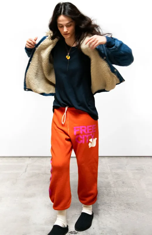 FREECITY CIRCA'99 OG LETSGO OLDSCHOOL SWEATS - orange machine sold by Ascot + Hart