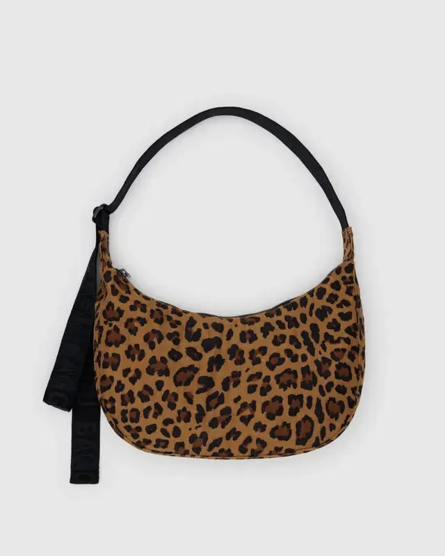 Medium Nylon Crescent Bag - Leopard w/ Key Leash sold by Ascot + Hart