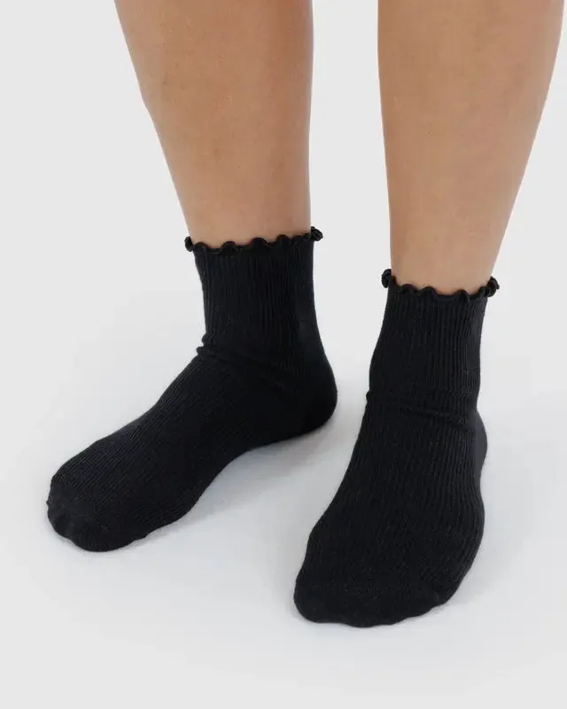 Lettuce Edge Socks (Set of 2) - Heather Grey & Black sold by Ascot + Hart product image thumbnail 2