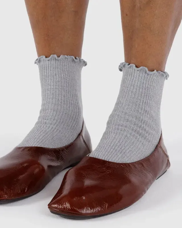Lettuce Edge Socks (Set of 2) - Heather Grey & Black sold by Ascot + Hart product image thumbnail 4