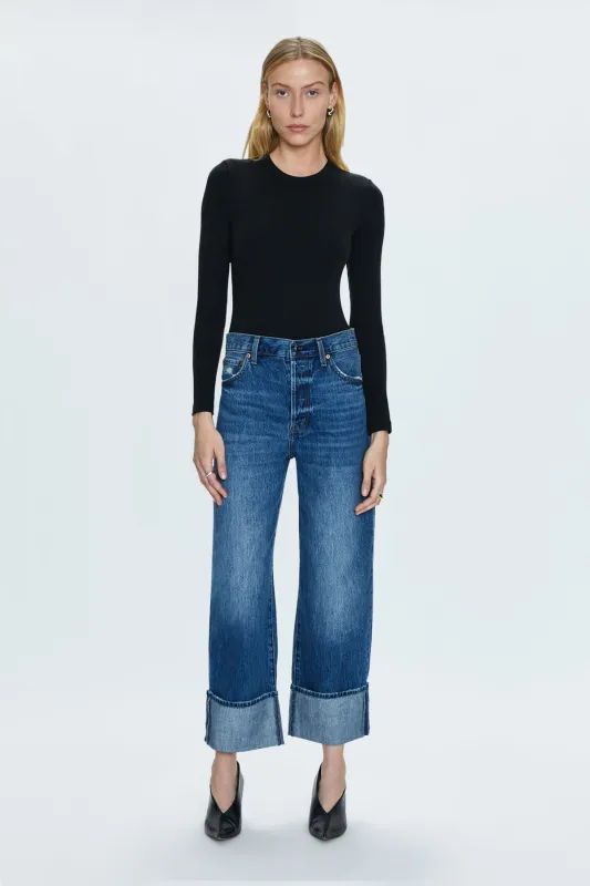 Ryder High Rise Cuffed Straight Denim sold by Ascot + Hart