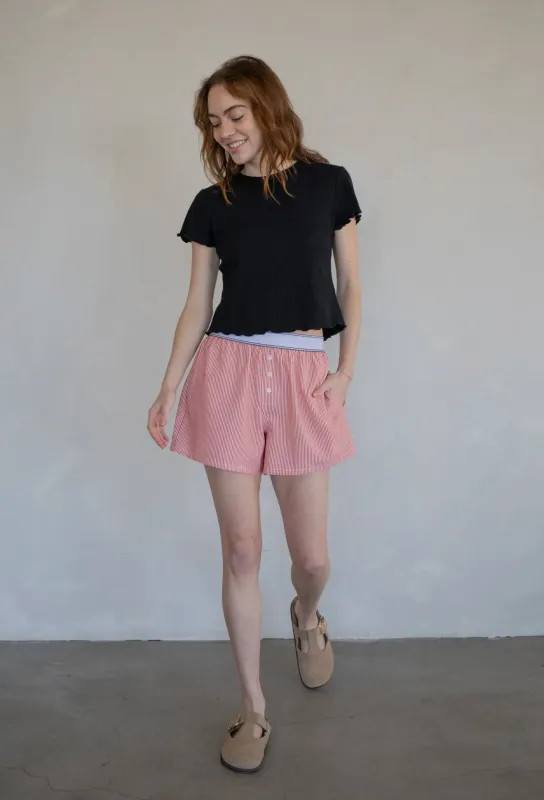 Sofia Striped Boxer Shorts sold by Ascot + Hart