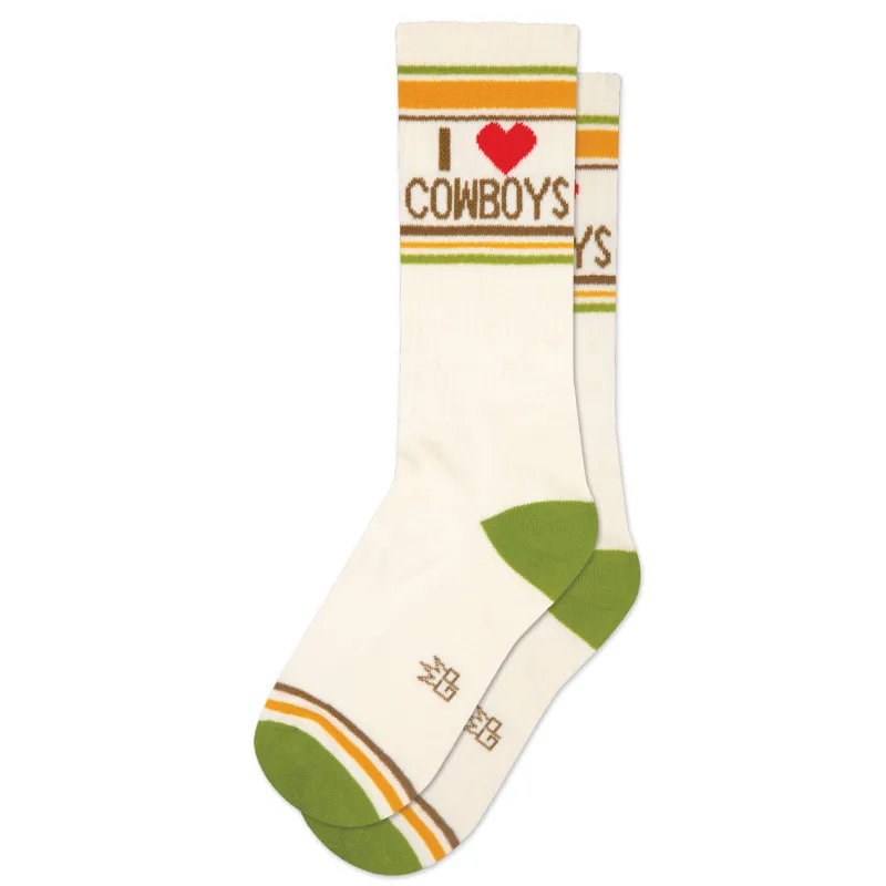 I Love Cowboys Crew Socks sold by Ascot + Hart