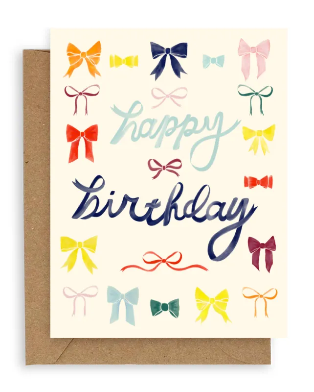 Rainbow Bows Birthday Card sold by Ascot + Hart