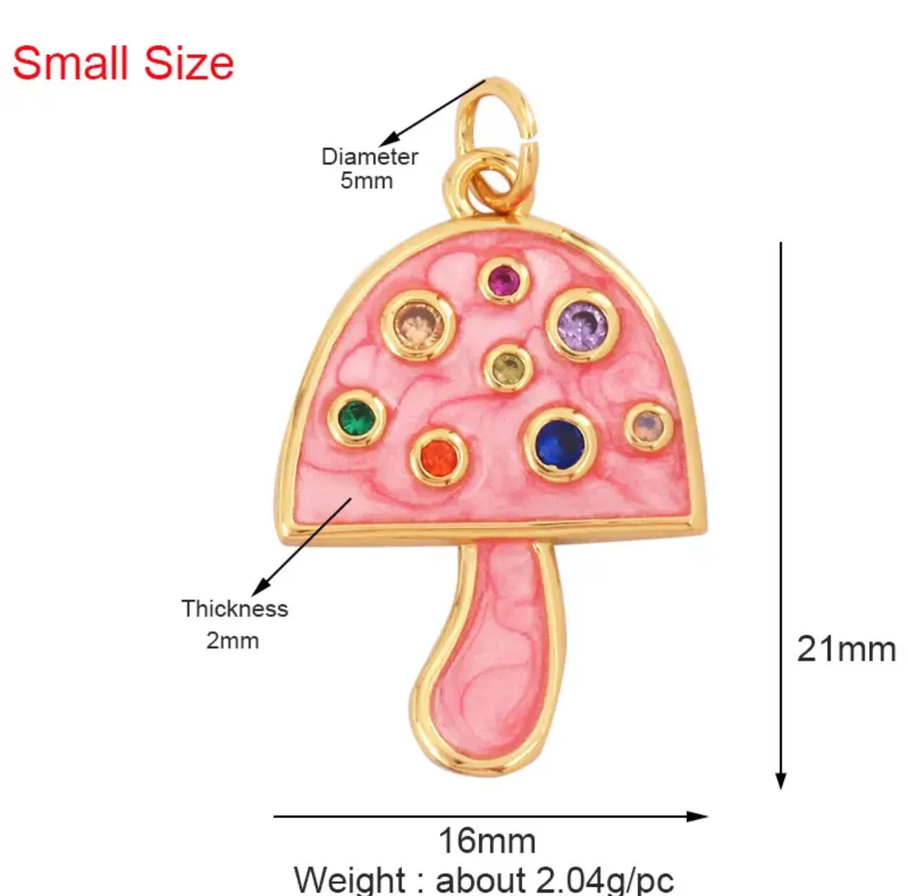 Pink Mushroom Charm sold by Ascot + Hart product image thumbnail 2