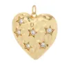 Textured Star CZ Heart Charm sold by Ascot + Hart