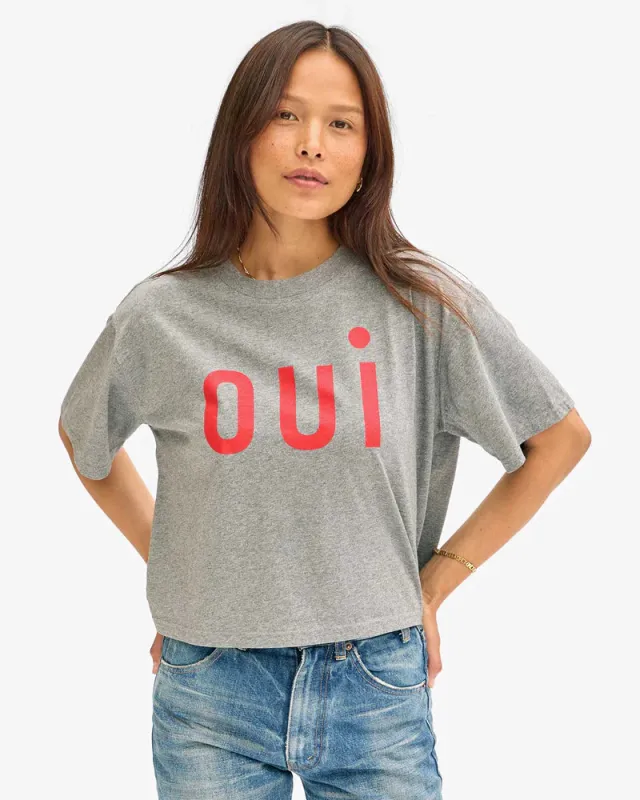 Clare V. Le Carré Oui Cropped Tee sold by Ascot + Hart