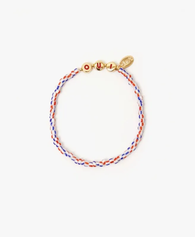 Clare V. Oui Beaded Bracelet - Multi & Gold sold by Ascot + Hart