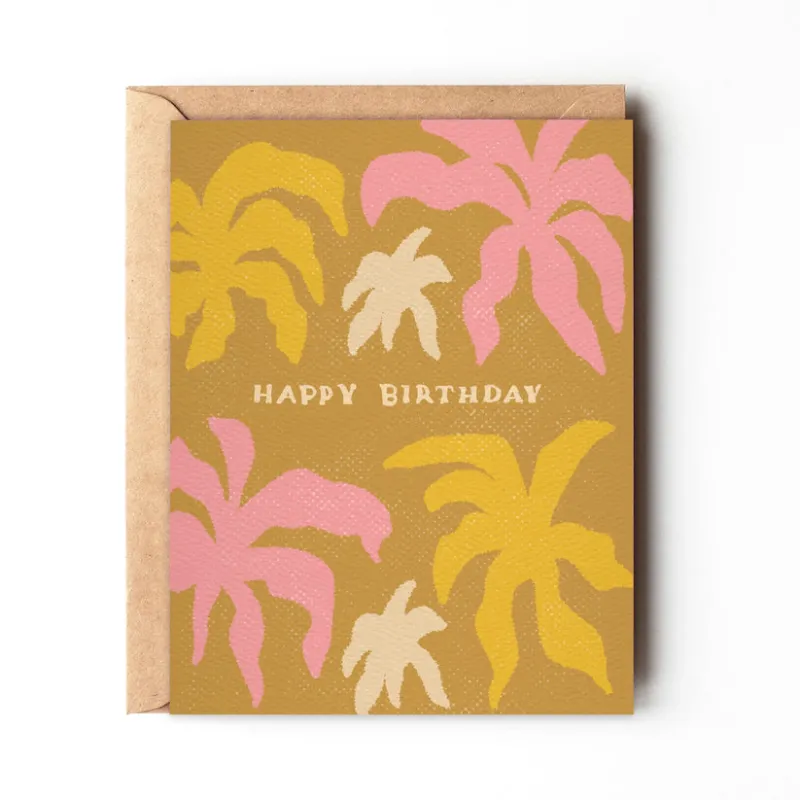 Happy birthday - Retro Palm Hippie Boho Birthday Card sold by Ascot + Hart