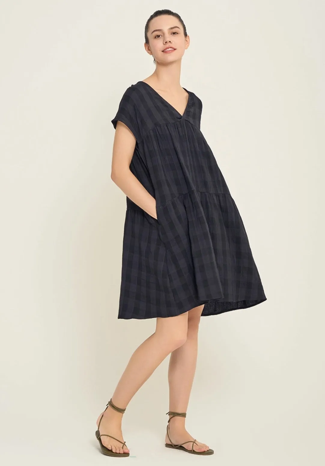 Kai Boxy Gingham Dress sold by Ascot + Hart product image thumbnail 4