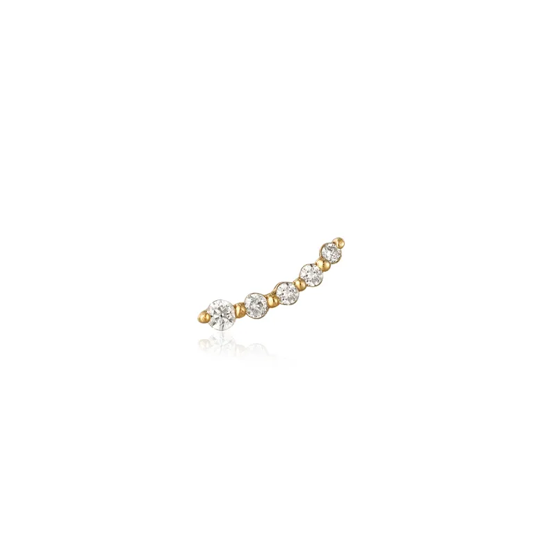 14k Diamond Curve Piercing Stud sold by Ascot + Hart