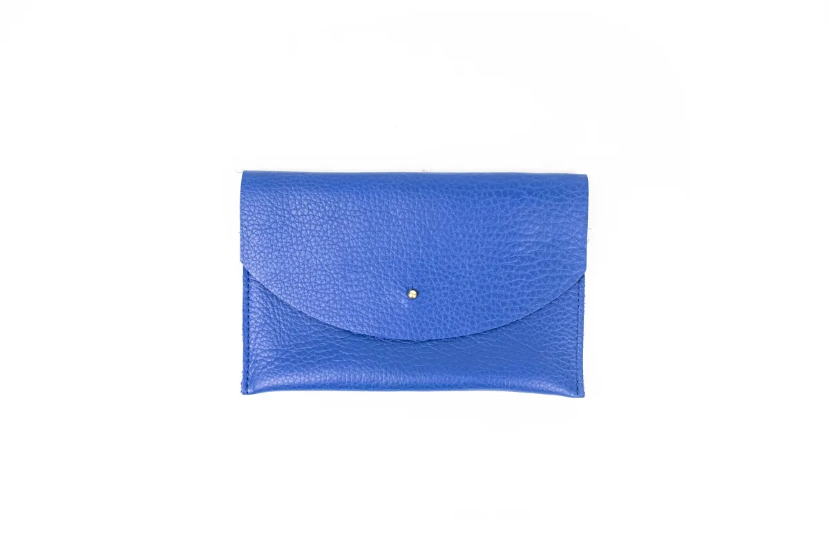 Lapis Leather Envelope Pouch sold by Ascot + Hart