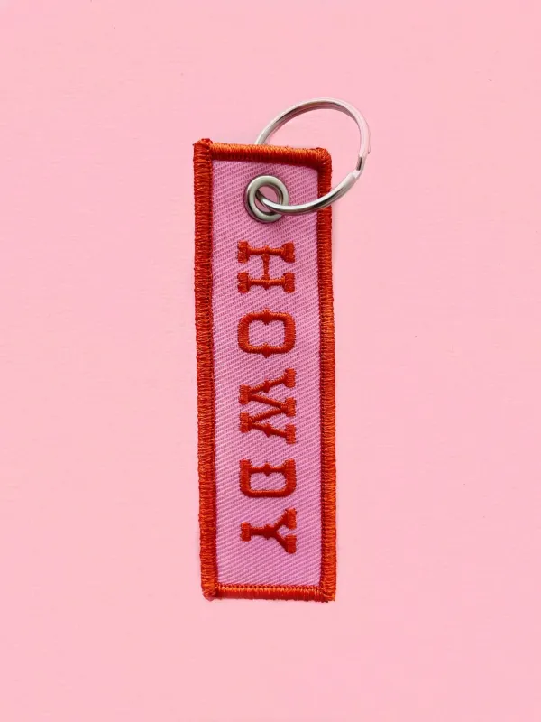 Howdy Embroidered Keychain sold by Ascot + Hart