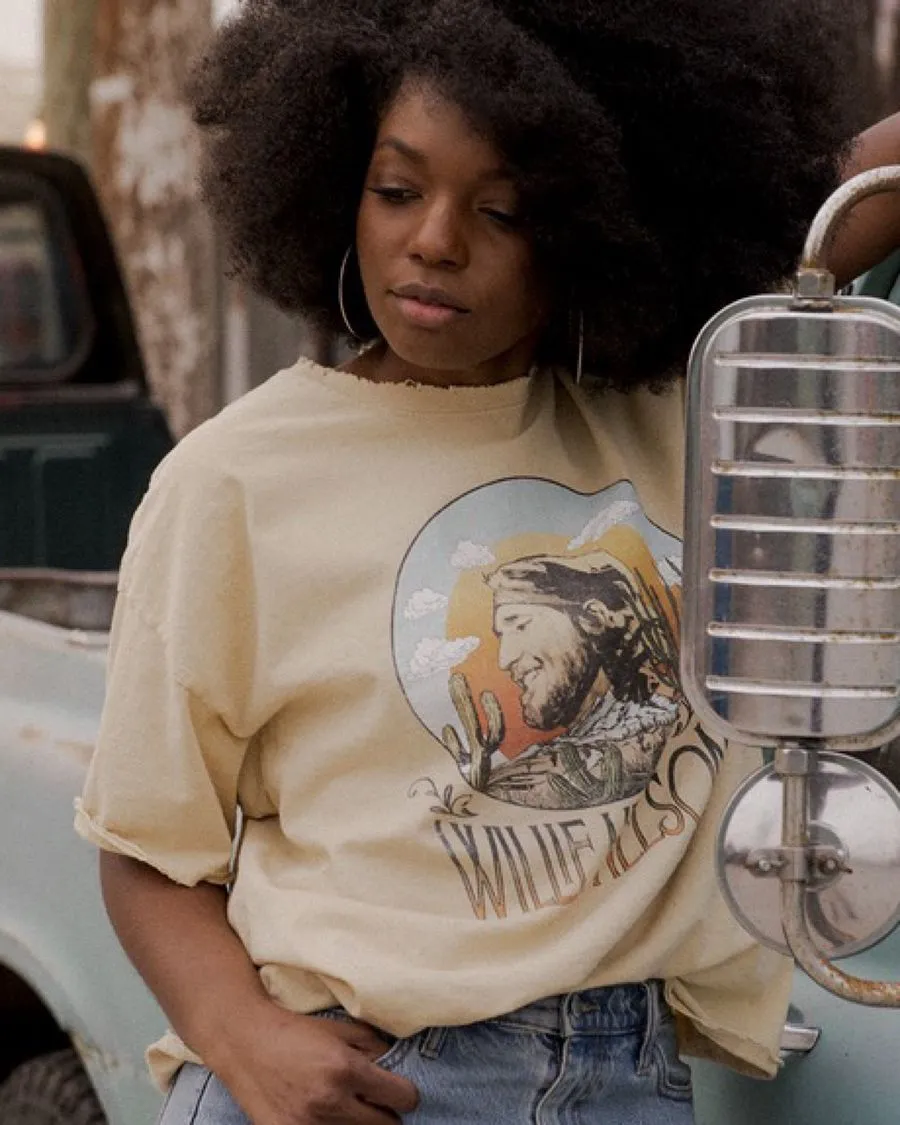 Willie Nelson In The Sky Gold Thrifted Tee sold by Ascot + Hart product image thumbnail 2