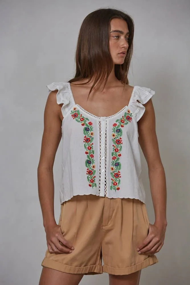 Marin Floral Embroidered Lace Top sold by Ascot + Hart